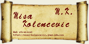Miša Kolenčević vizit kartica